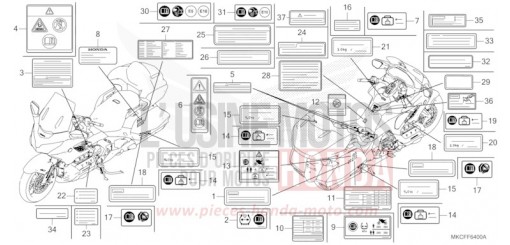 CAUTION LABEL GL1800BDN de 2022